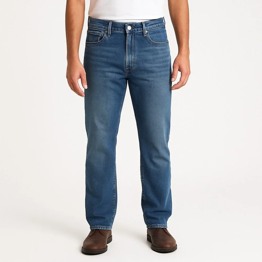 Levis 559 Mens 44x30 Relaxed Fit Straight Distressed Jeans Medium‎ Wash Blue